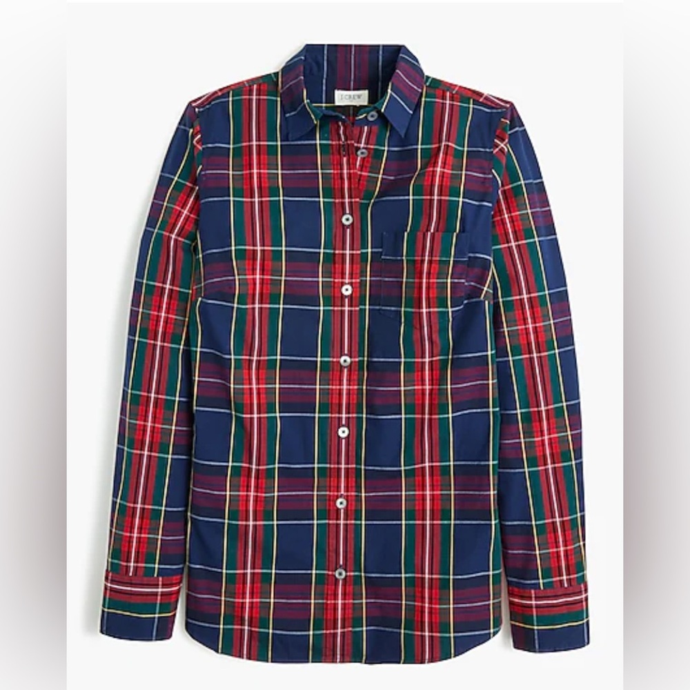 J.Crew Factory Plaid Lightweight cotton blend shirt in signature fit - Size S